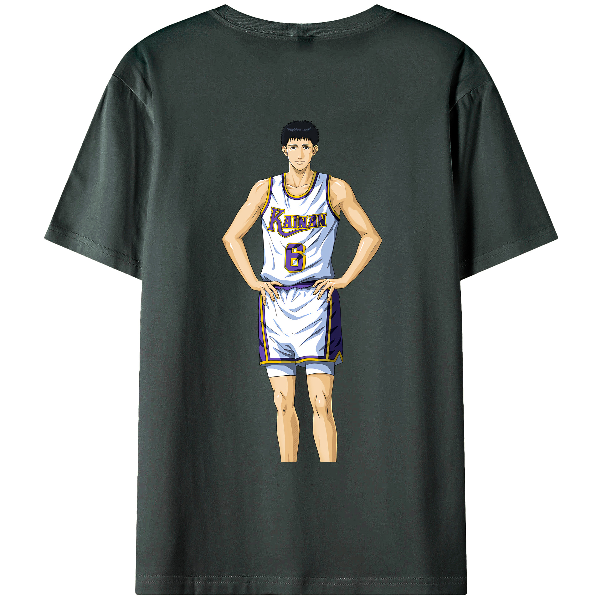 （画像用） SLAM DUNK／スラムダンク 綿100％ メンズ半袖Tシャツ（バックプリント） 通気性
